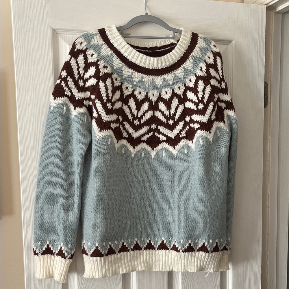 Cozy Blue and Brown Women's Sweater